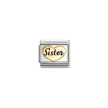 Classic Yellow Gold Sister Heart Charm