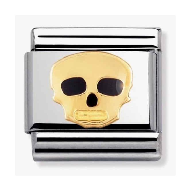 NOMINATION ITALY Classic Yellow Gold Skull with Enamel Charm