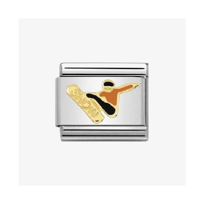 NOMINATION ITALY Classic Yellow Gold Snowboarder Charm