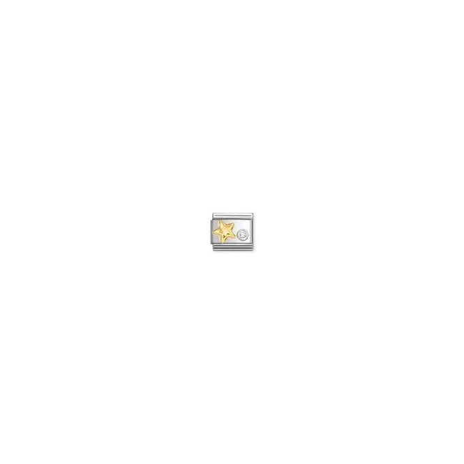 NOMINATION ITALY Classic Yellow Gold Star with Silver CZ Charm