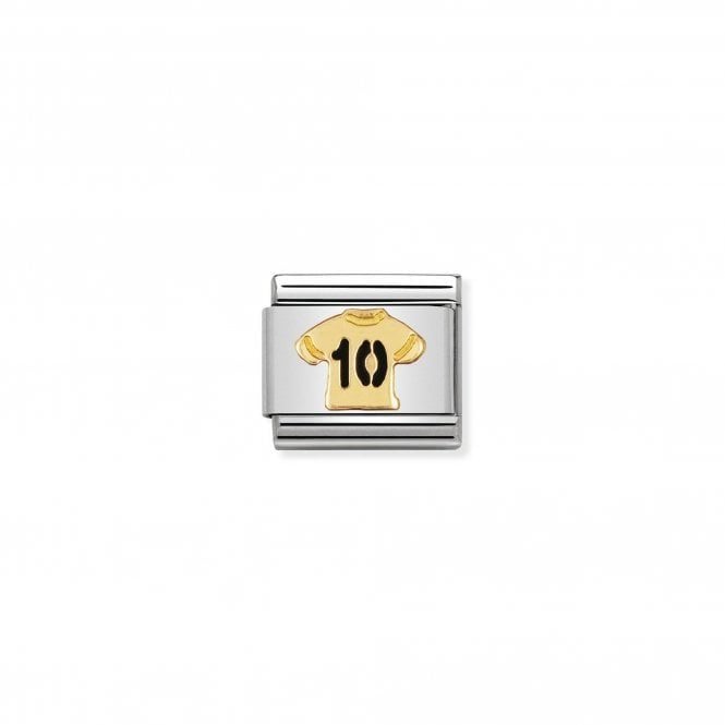 NOMINATION ITALY Classic Yellow Gold T-Shirt Number 10 Charm