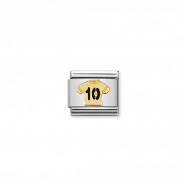 Classic Yellow Gold T-Shirt Number 10 Charm
