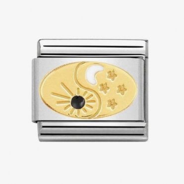 Classic Yellow Gold Tao Sun and Moon Charm
