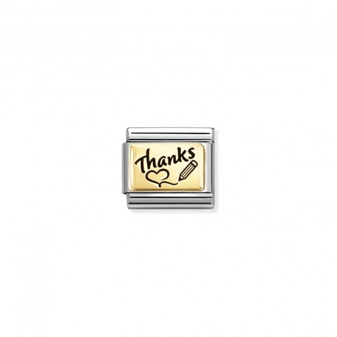 NOMINATION ITALY Classic Yellow Gold Thanks Charm
