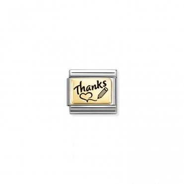 Classic Yellow Gold Thanks Charm