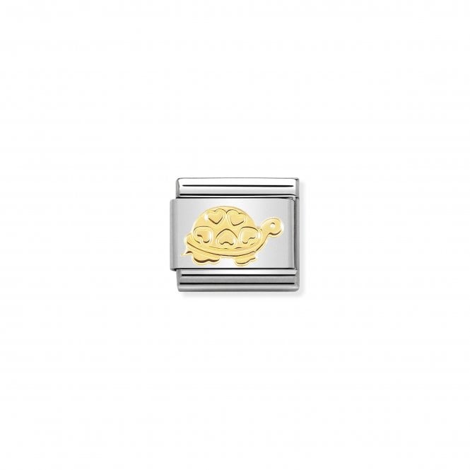 NOMINATION ITALY Classic Yellow Gold Turtle with Hearts Charm