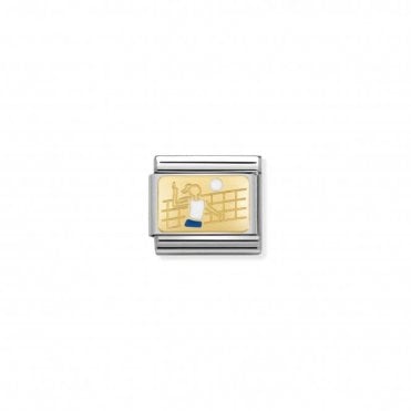 Classic Yellow Gold Volleyball Player Charm