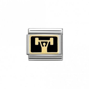 Classic Yellow Gold Weightlifting Charm