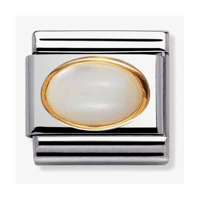 NOMINATION ITALY Classic Yellow Gold White Mother of Pearl Charm