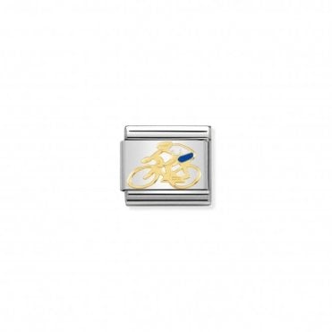 Classic Yellow Gold White Shirt Cyclist Charm