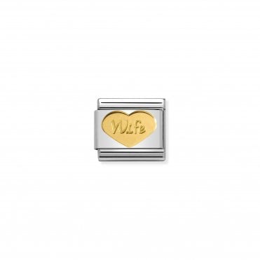 Classic Yellow Gold Wife Heart Charm
