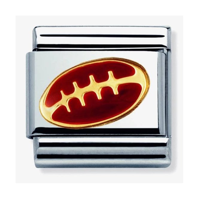 NOMINATION ITALY Classic Yellow Gold with Enamel Football Charm