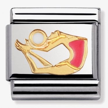 Classic Yellow Gold with Enamel Gymnastics Charm