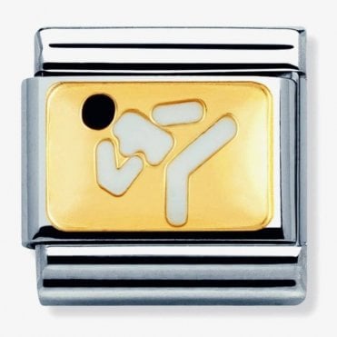 Classic Yellow Gold with Enamel Karate Charm