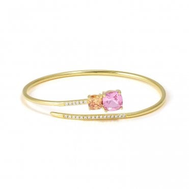 Colour Wave Gold Plated Aurora Bangle