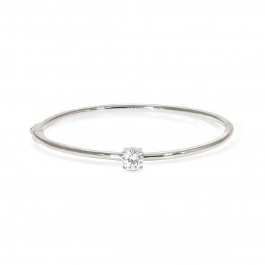 Colour Wave Silver CZ Rigid Bracelet