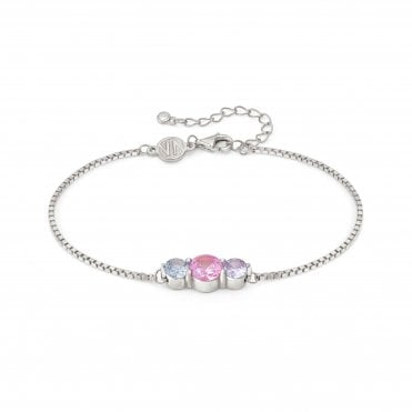 Colour Wave Silver Mixed Colour CZ Bracelet