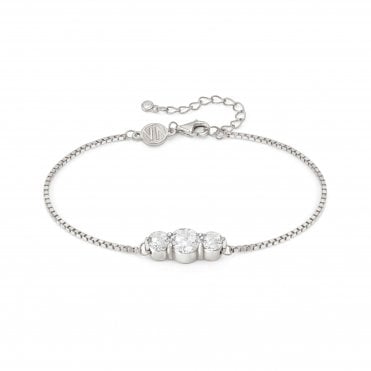 Colour Wave Silver White CZ Bracelet