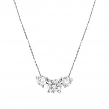 Colour Wave Silver White CZ Necklace