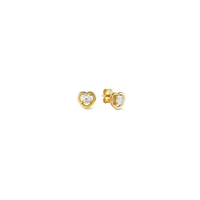NOMINATION ITALY Cosmic Love Gold Plated Heart CZ Earrings
