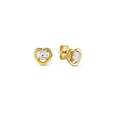 Cosmic Love Gold Plated Heart CZ Earrings