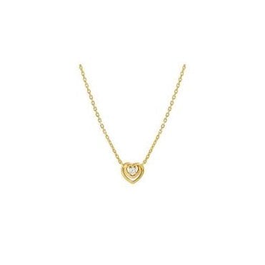 Cosmic Love Gold Plated Heart CZ Necklace