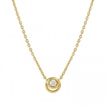 Cosmic Love Gold PVD CZ Circle Pendant