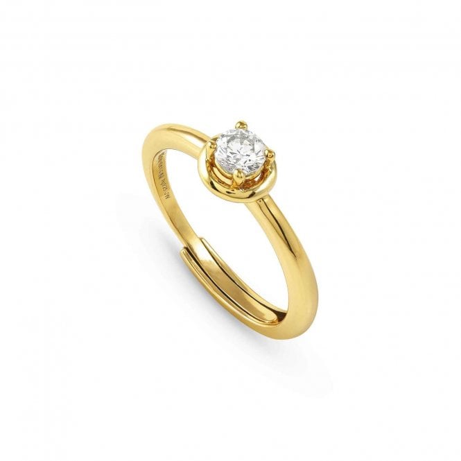 NOMINATION ITALY Cosmic Love ring yellow gold plated sterling silver and cubic zirconia circle ring