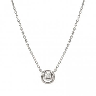 Cosmic Love Silver CZ Circle Pendant