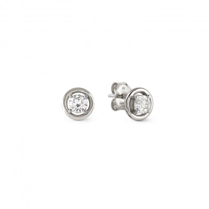 NOMINATION ITALY Cosmic Love Silver CZ Circle Stud Earrings