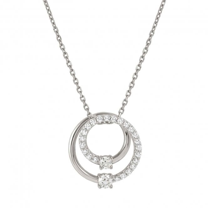NOMINATION ITALY Cosmic Love Silver CZ Double Loop Necklace