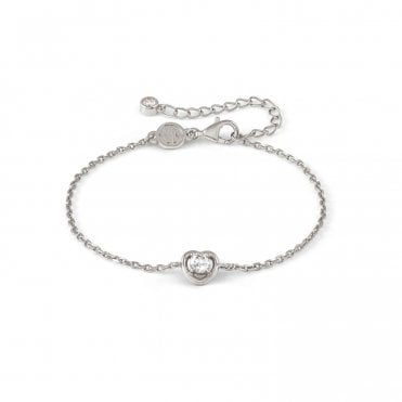 Cosmic Love Silver Heart CZ Bracelet