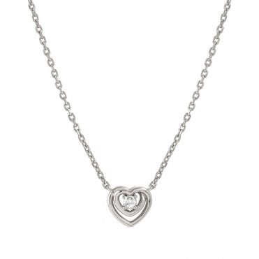 Cosmic Love Silver Heart CZ Pendant