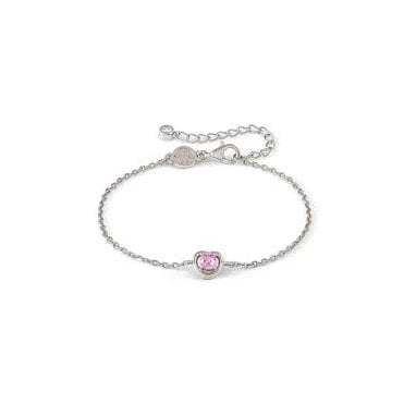 Cosmic Love Silver Pink Heart CZ Bracelet