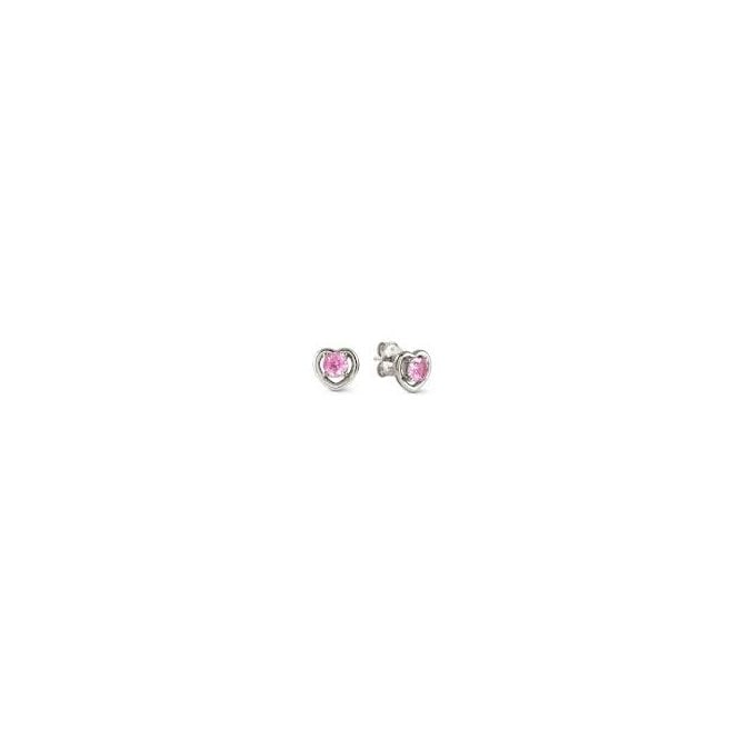 NOMINATION ITALY Cosmic Love Silver Pink Heart CZ Earrings