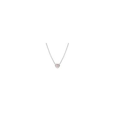 Cosmic Love Silver Pink Heart CZ Necklace