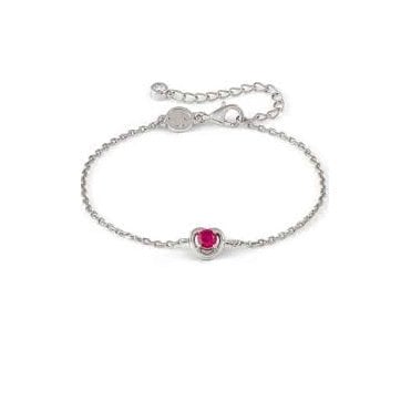 Cosmic Love Silver Red Heart CZ Bracelet