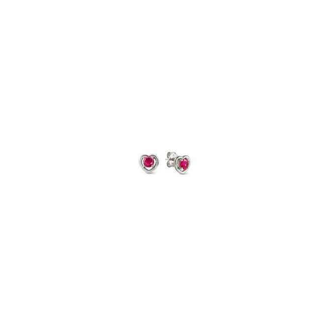 NOMINATION ITALY Cosmic Love Silver Red Heart CZ Earrings