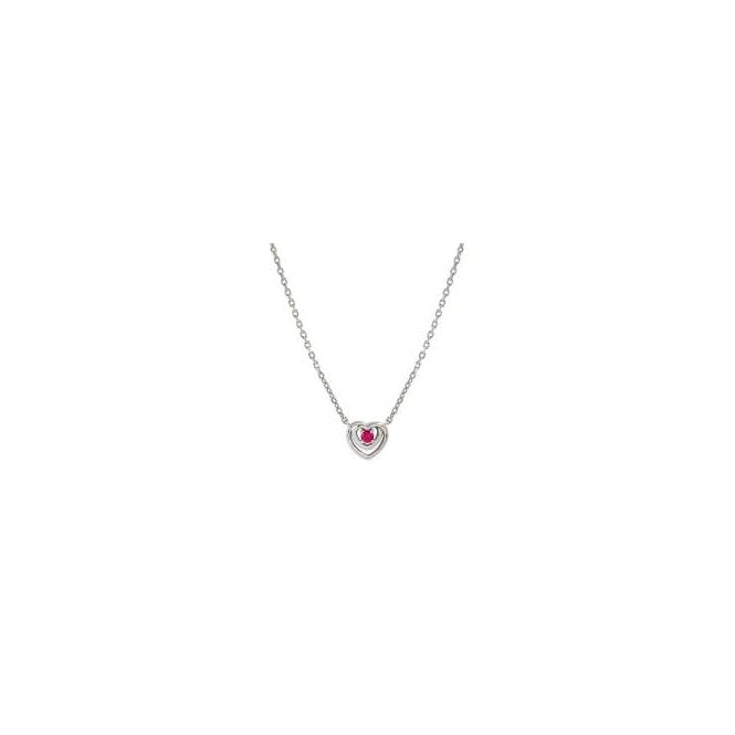NOMINATION ITALY Cosmic Love Silver Red Heart CZ Necklace