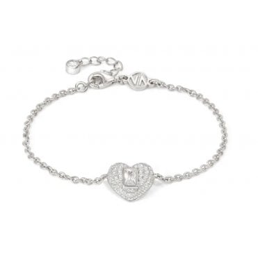 Domina Silver CZ Heart Bracelet