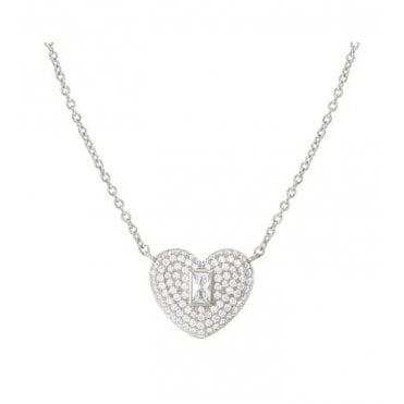 Domina Silver CZ Heart Pendant