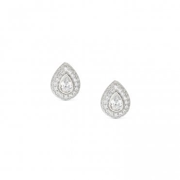 Domina Silver CZ Pear Earrings