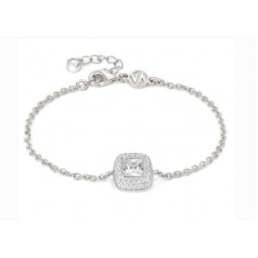 Domina Silver CZ Square Bracelet