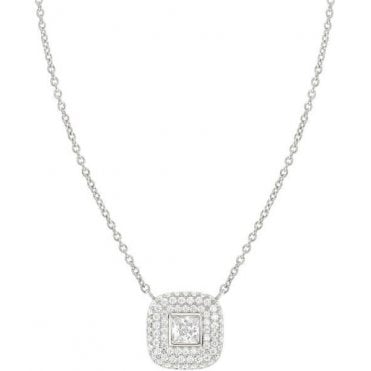 Domina Silver CZ Square Pendant