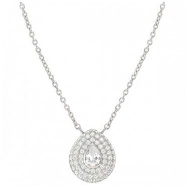 Domina Silver CZ Tear Drop Pendant