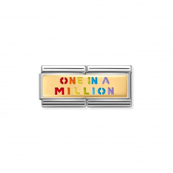 NOMINATION ITALY Double Yellow Gold & Enamel One in a Million Charm