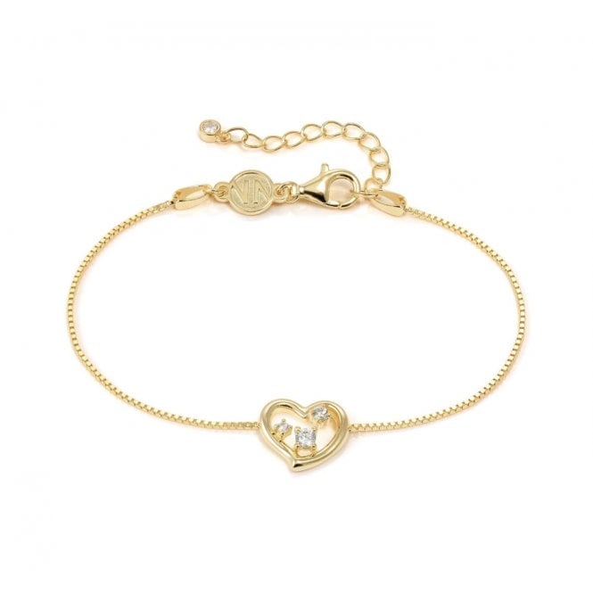 NOMINATION ITALY Dream Beats Gold Plated CZ Heart Bracelet