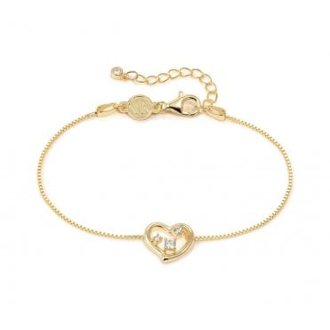 Dream Beats Gold Plated CZ Heart Bracelet