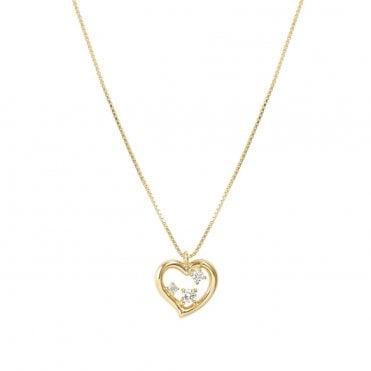 Dream Beats Gold Plated CZ Heart Necklace