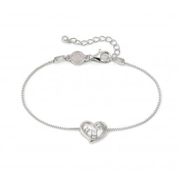 Dream Beats Silver CZ Heart Bracelet